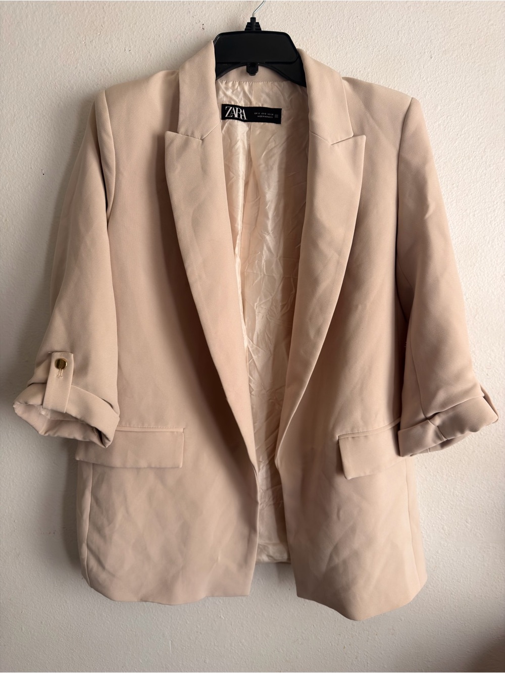Zara Women's Cream Blazer Jacket Size S